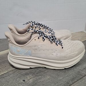 HOKA Men's Clifton 9 Running Shoes Oatmilk/barley Colorway- size 10D